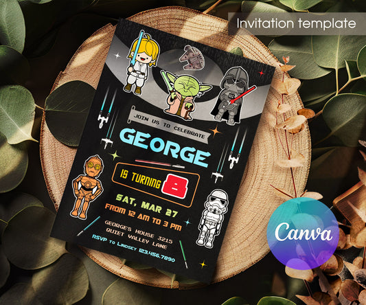 Star Wars Darth Vader customizable invitation template | Share or Print | boy | DM830