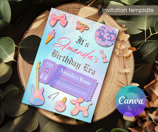 Taylor Swift Eras Tour customizable invitation template | Share or Print | girl | IW733
