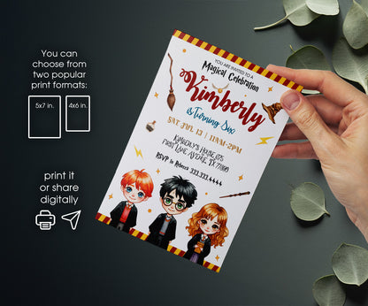 Harry Potter customizable invitation template | Share or Print | NV560
