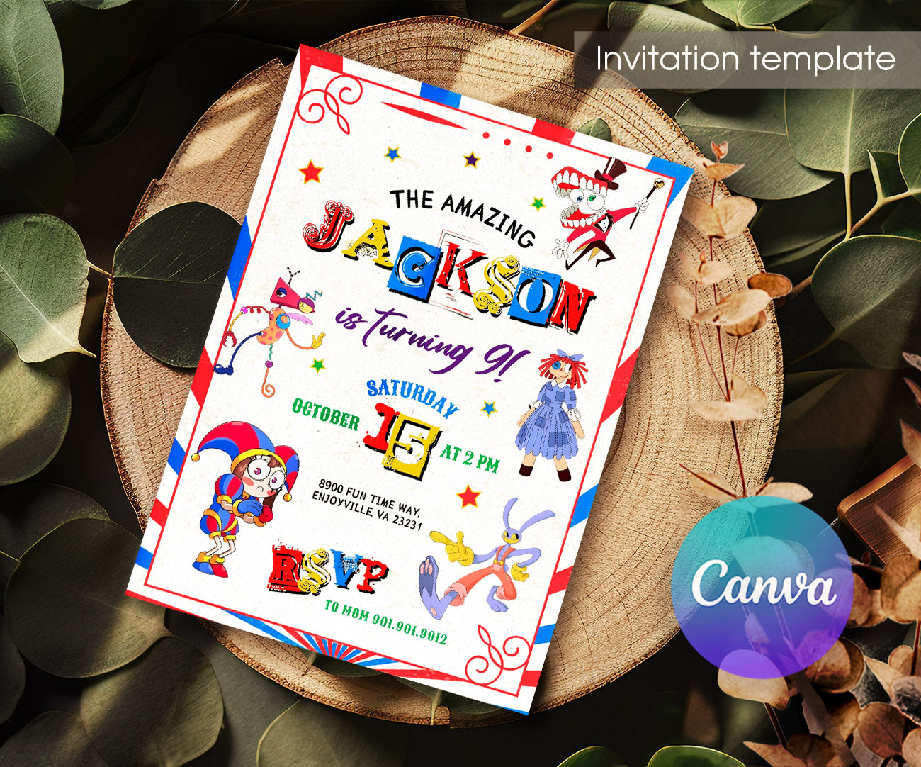 The Amazing Digital Circus customizable invitation template | Share or Print | ZO537