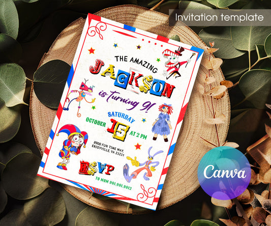The Amazing Digital Circus customizable invitation template | Share or Print | ZO537