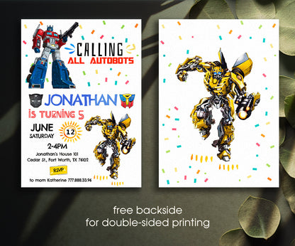 Transformers Rescue Bots customizable invitation template | Share or Print | boy | HO837