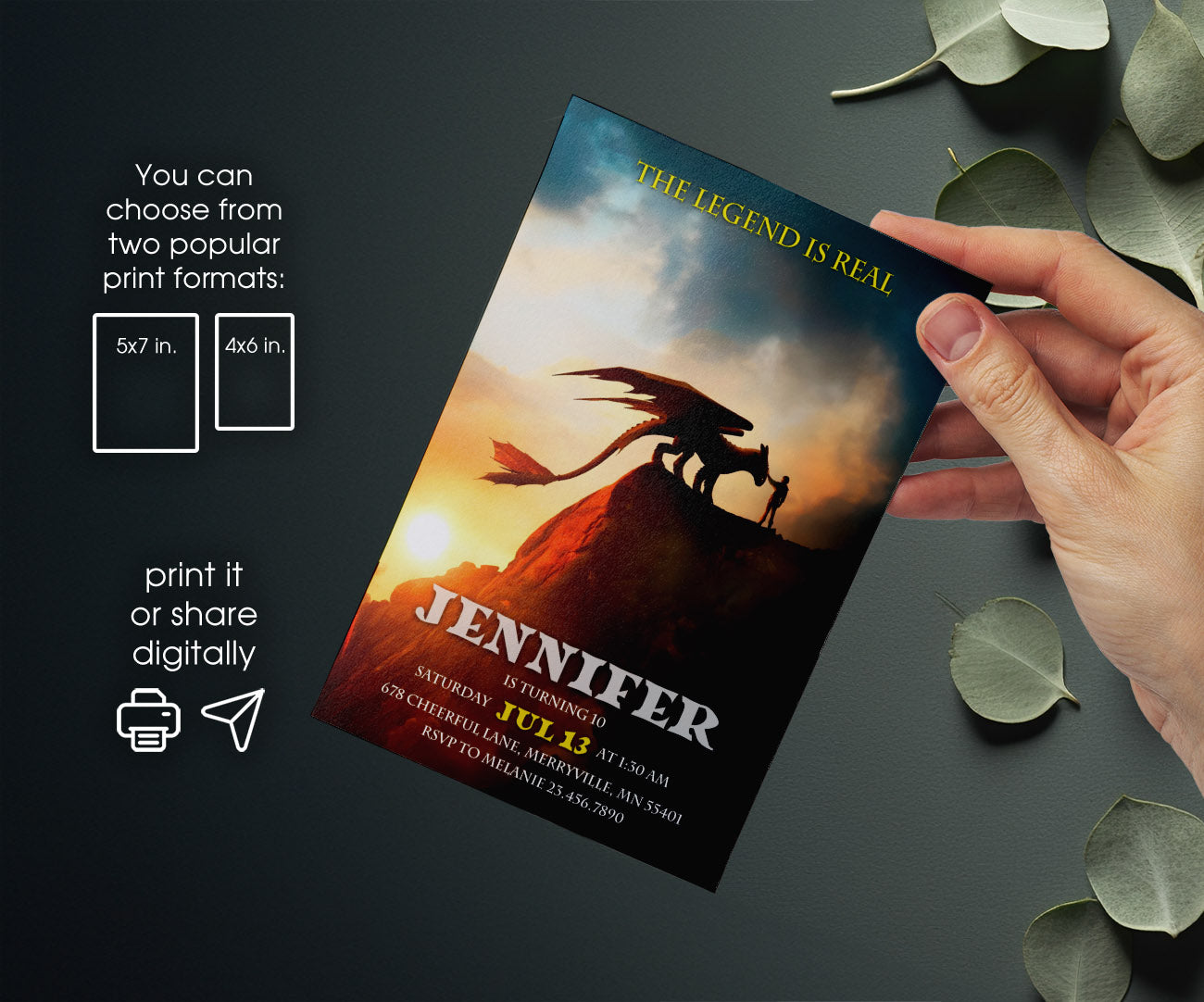 How to Train Your Dragon Night fury Toothless customizable invitation template | Share or Print | PM438