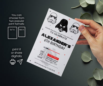 Star Wars Darth Vader customizable invitation template | Share or Print | boy | AH750