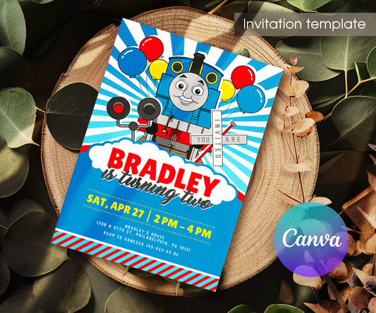Thomas Train & Friends customizable invitation template | Share or Print | HS125