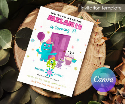 Monsters, Inc. customizable invitation template | Share or Print | SS988