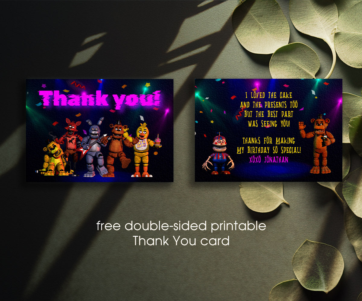 Five Nights at Freddy's customizable invitation template | Share or Print | UD236