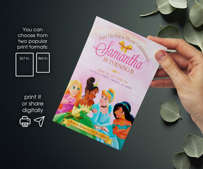 Disney Princess customizable invitation template | Share or Print | girl | KT680