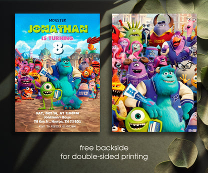Monsters, Inc. customizable invitation template | Share or Print | JH728