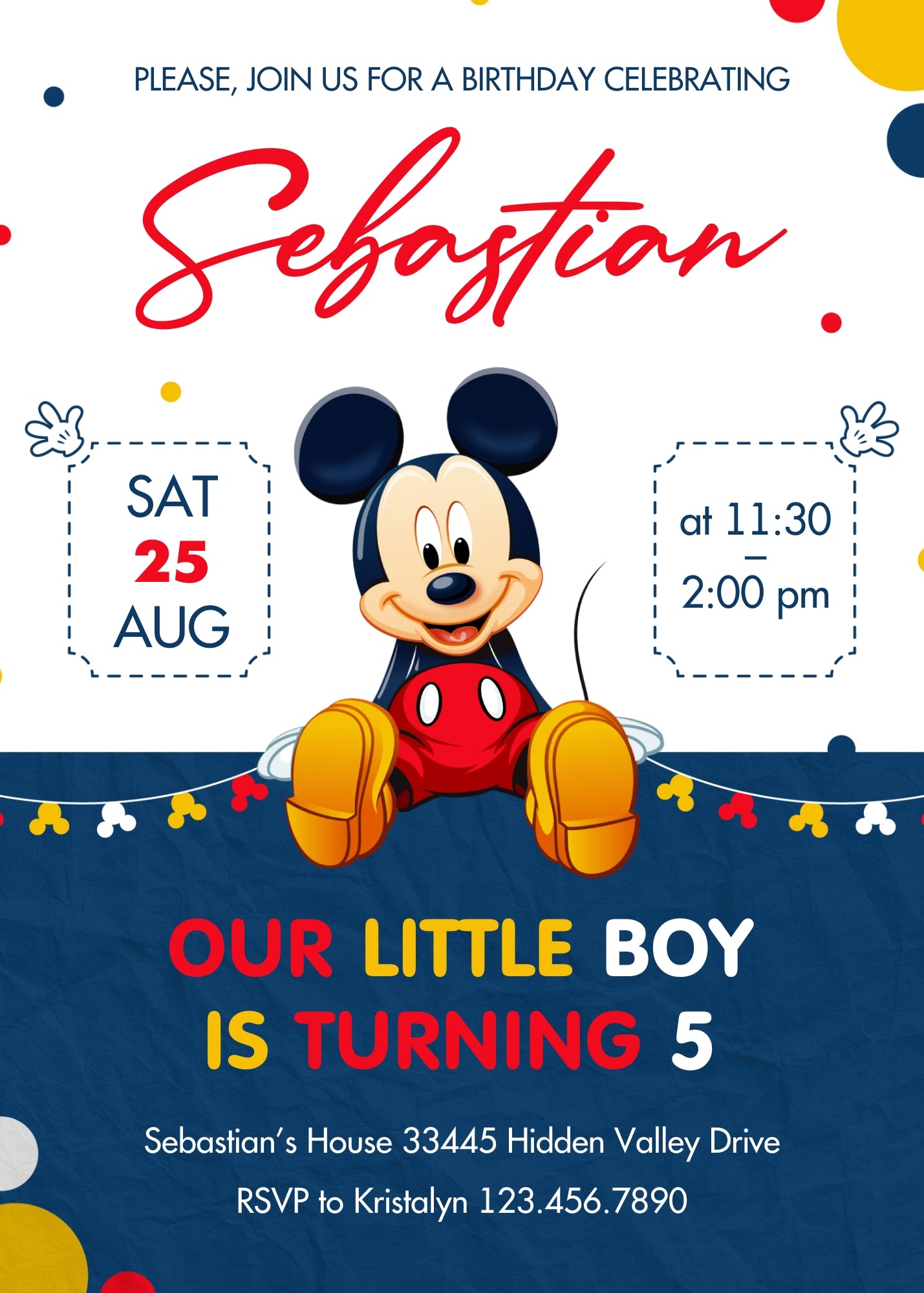 Mickey Mouse and Friends customizable invitation template | Share or Print | QU350