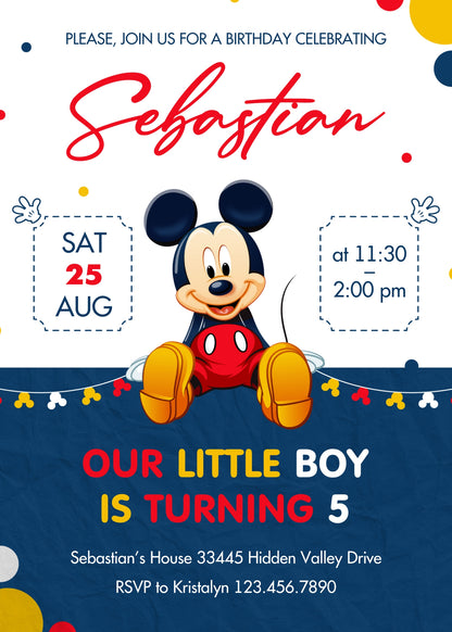 Mickey Mouse and Friends customizable invitation template | Share or Print | QU350