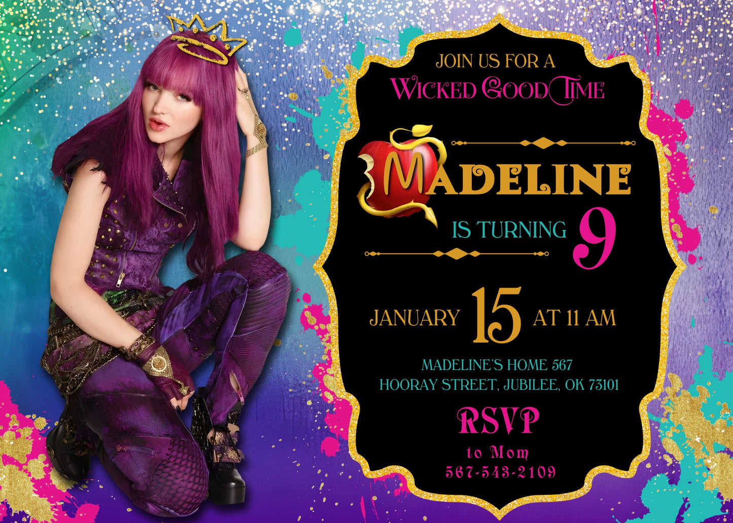 Descendants Disney customizable invitation template | Share or Print | CD880