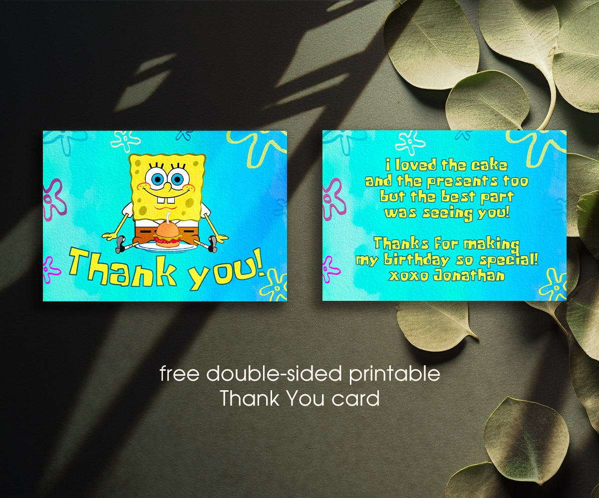 SpongeBob SquarePant customizable invitation template | Share or Print | IC247