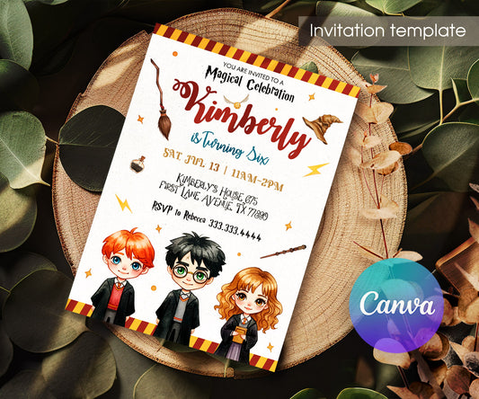 Harry Potter customizable invitation template | Share or Print | NV560