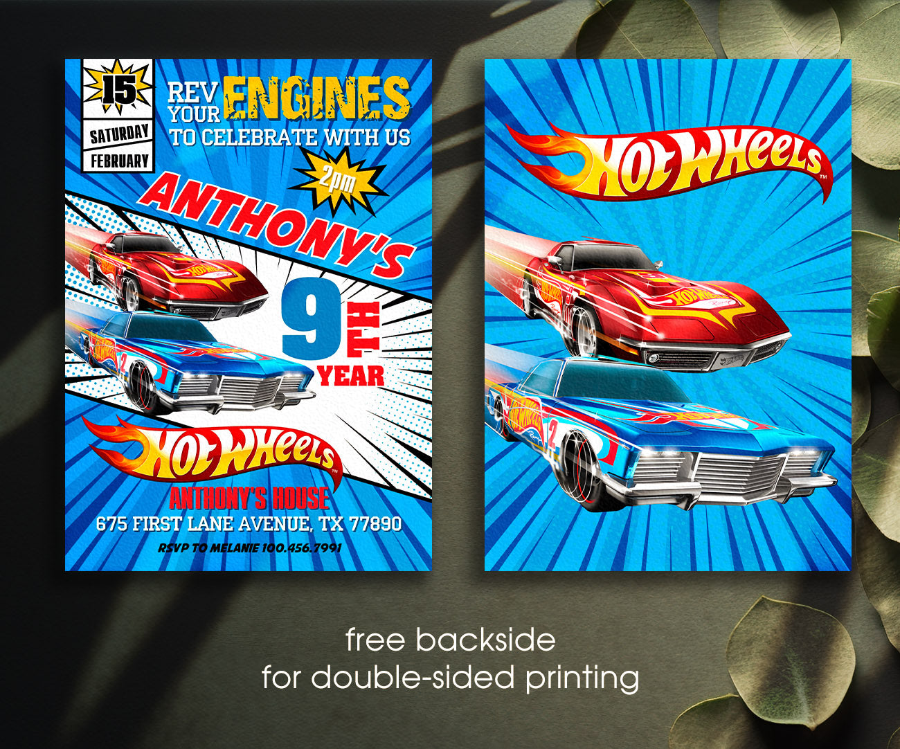 Hot Wheels Racing customizable invitation template | Share or Print | boy | HH290