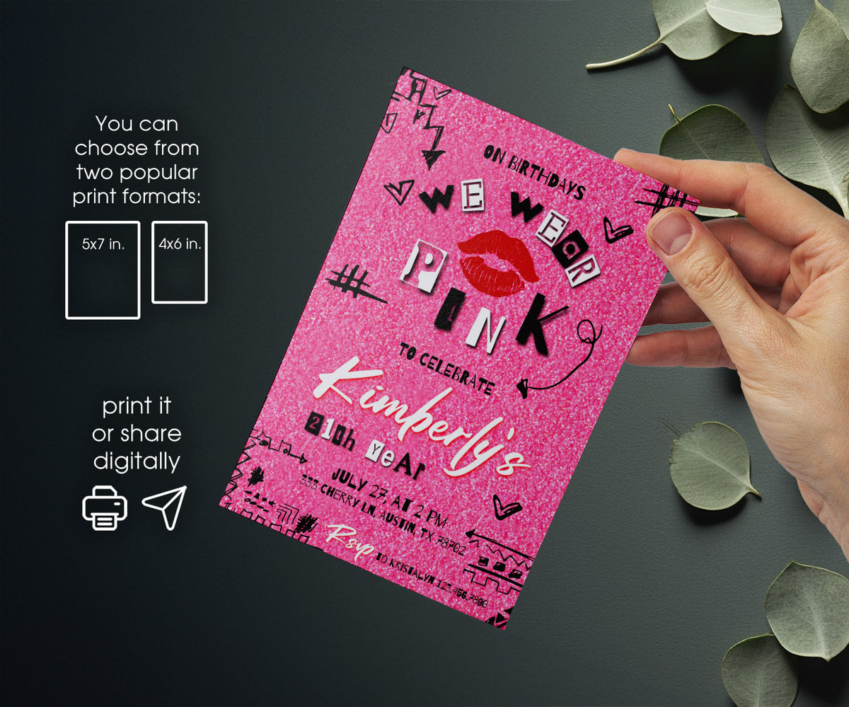 Mean Girls customizable invitation template | Share or Print | girl | IJ936