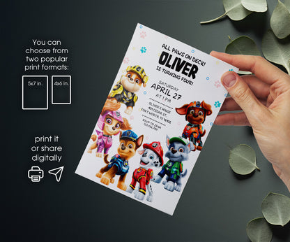 PAW Patrol customizable invitation template | Share or Print | NU668