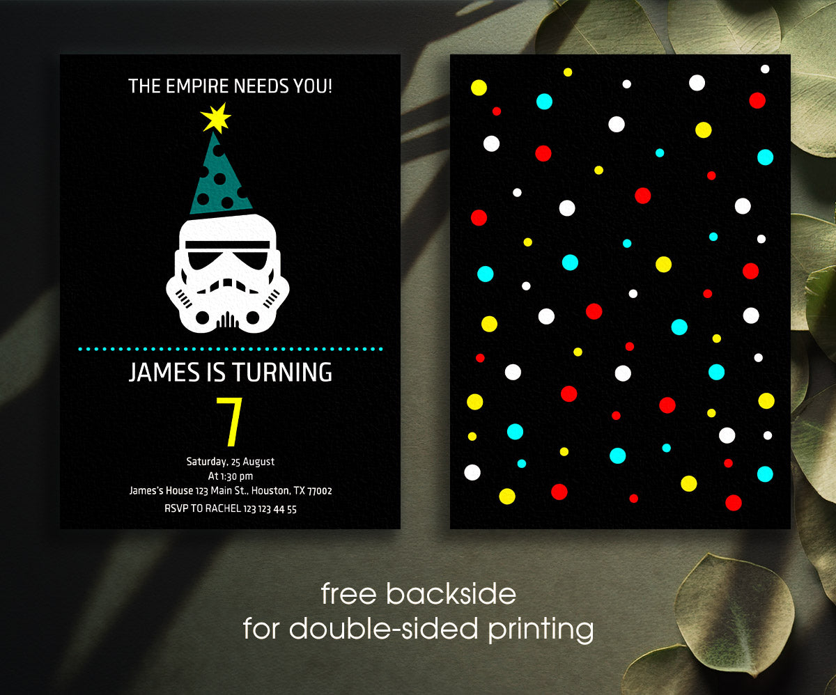 Star Wars Darth Vader customizable invitation template | Share or Print | boy | FD971