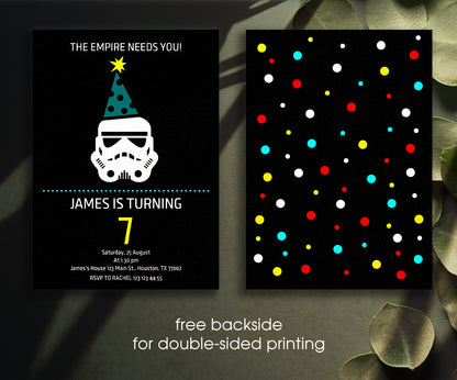 Star Wars Darth Vader customizable invitation template | Share or Print | boy | FD971