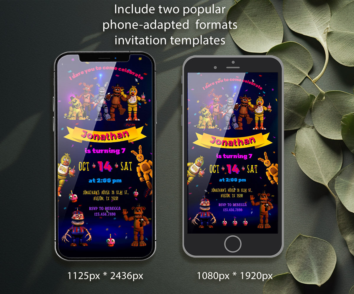 Five Nights at Freddy's customizable invitation template | Share or Print | UD236