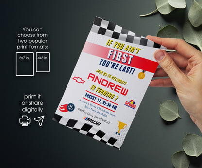 Nascar Ricky Bobby customizable invitation template | Share or Print | boy | EP405
