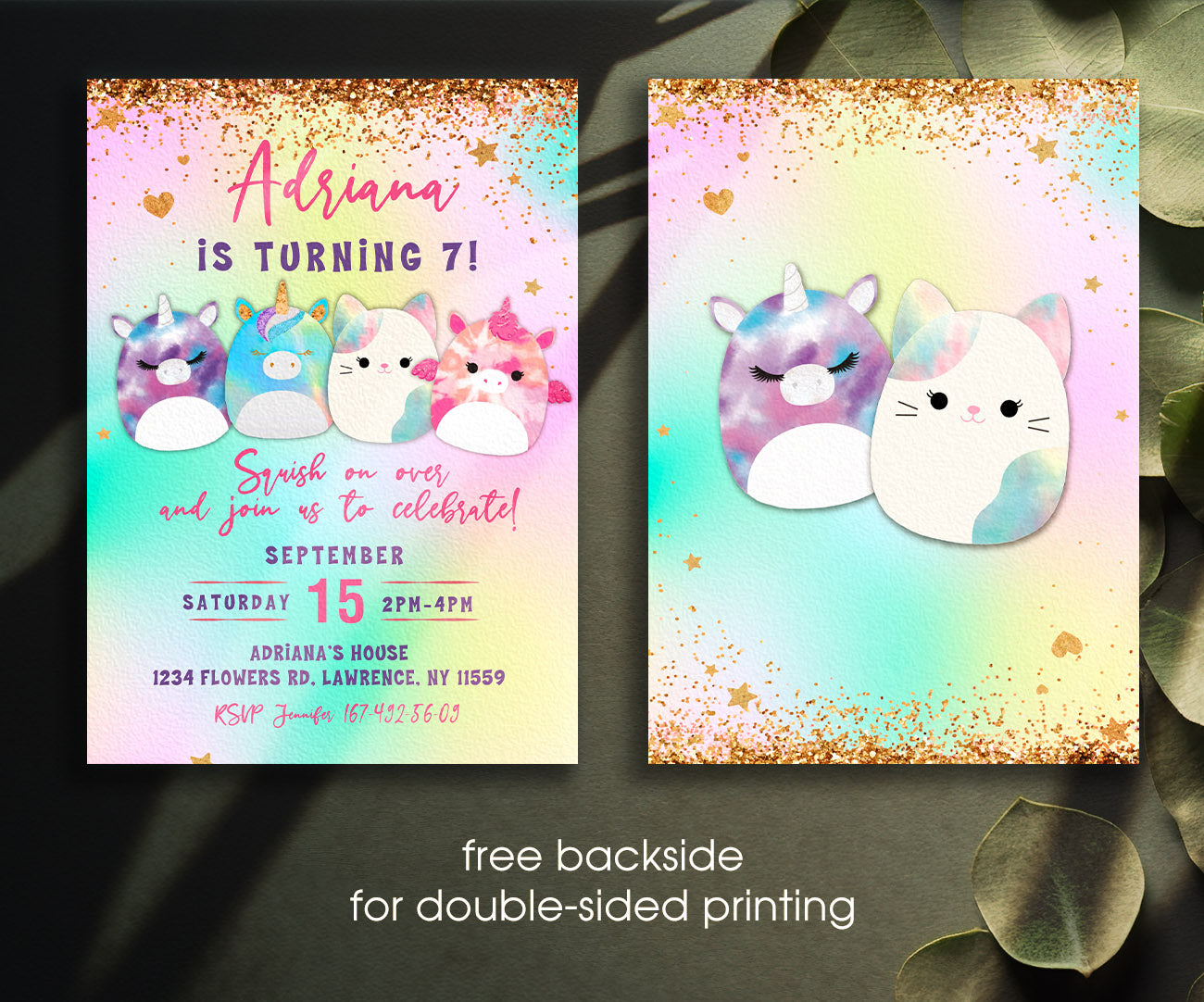 Squishmallows customizable invitation template | Share or Print | SI421