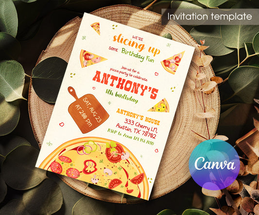 Pizza Party customizable invitation template | Share or Print | LG513