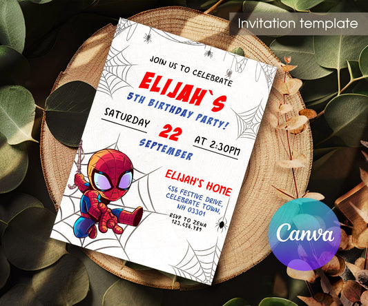 Spidey and His Amazing Friends customizable invitation template | Share or Print | boy | NW829