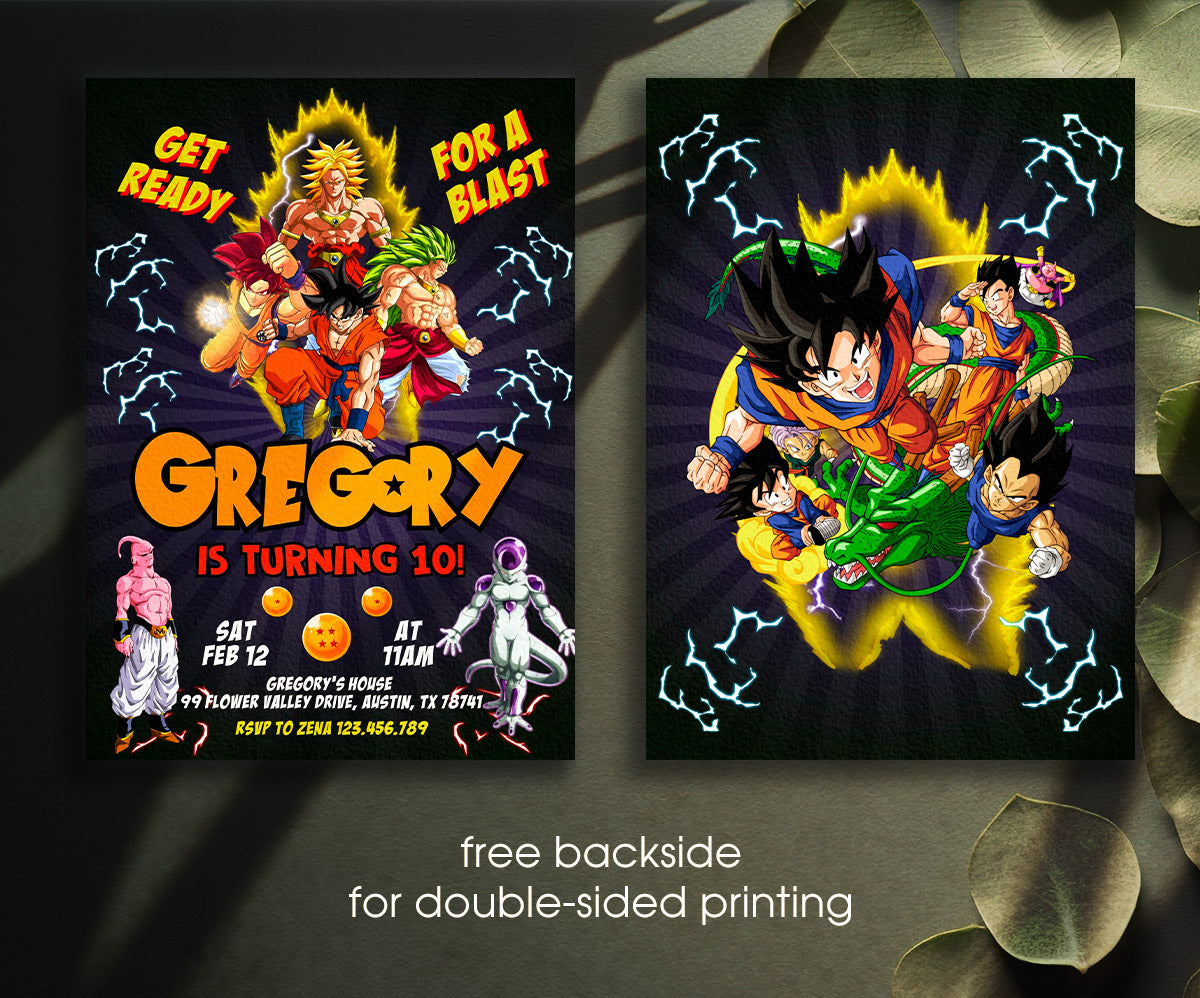 Dragon Ball Z Anime customizable invitation template | Share or Print | boy | LS891