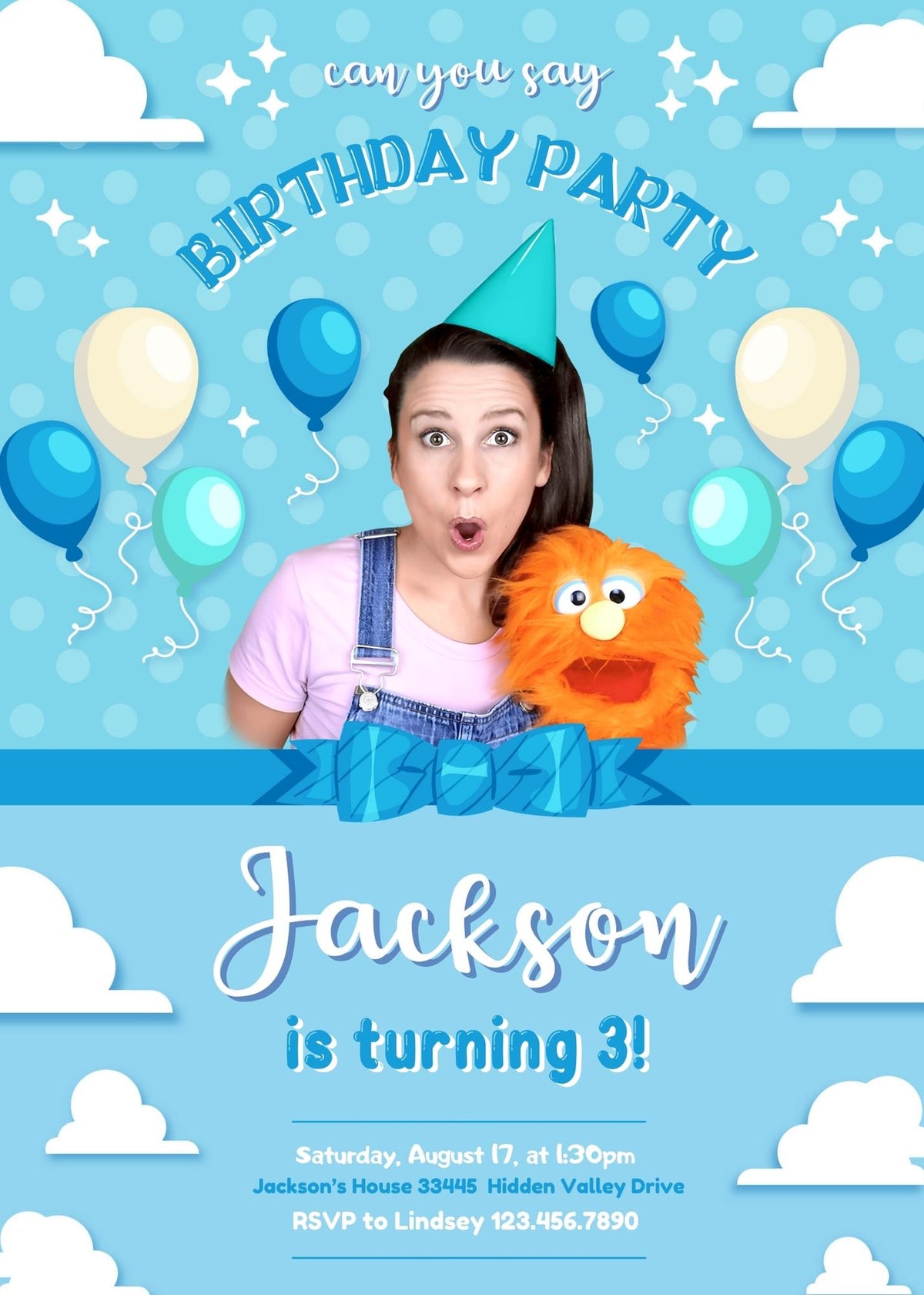 Ms. Rachel customizable invitation template | Share or Print | GF840