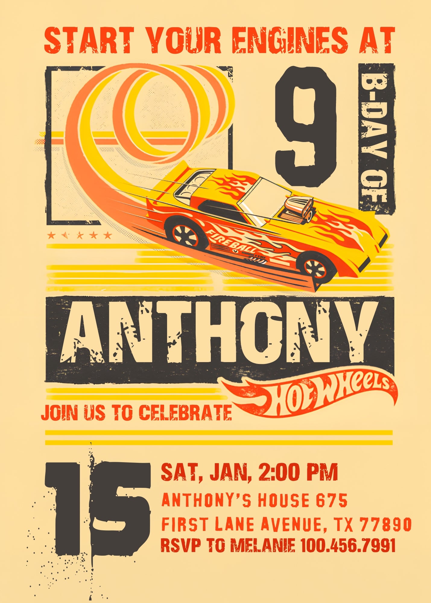 Hot Wheels Racing customizable invitation template | Share or Print | boy | GP576
