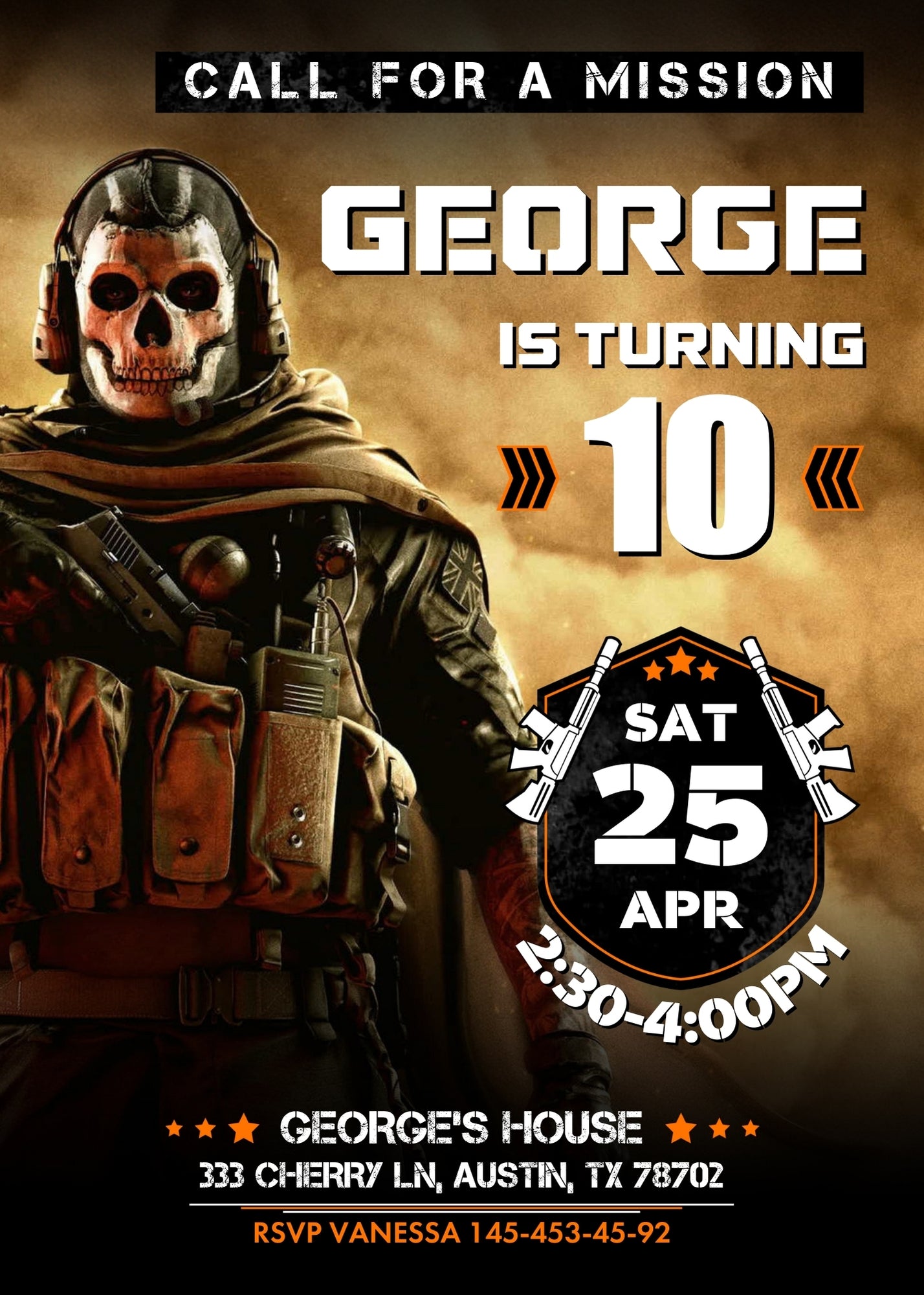 Call of Duty Gamer customizable invitation template | Share or Print | boy | QX246