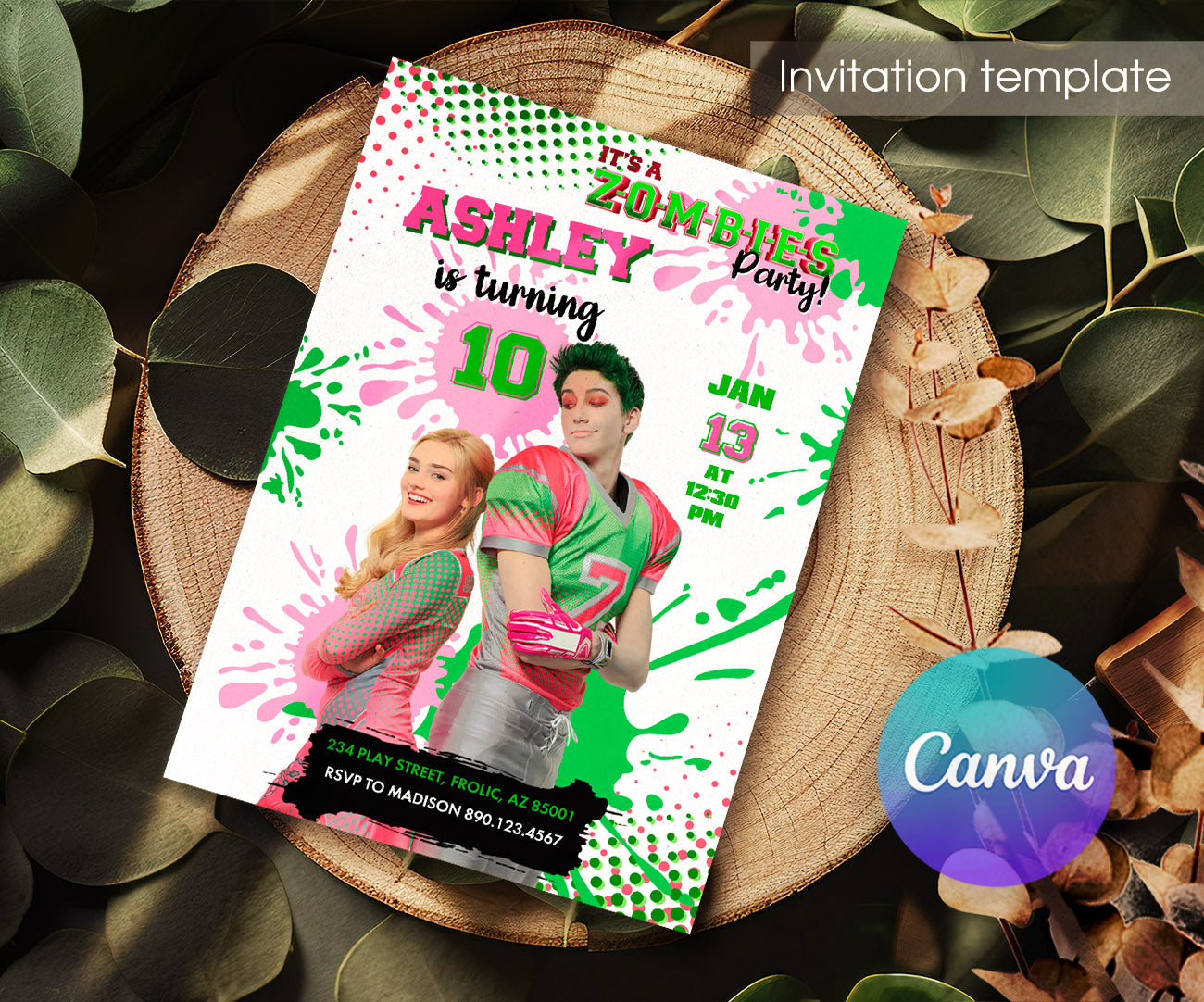 Zombies 3 Halloween customizable invitation template | Share or Print | IM586