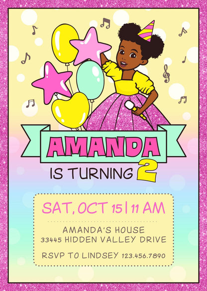 Gracie's Corner Music customizable invitation template | Share or Print | girl | DE431