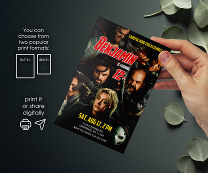 Thunderbolts Marvel Superhero customizable invitation template | Share or Print | GM871