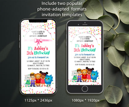 Daniel Tiger's Neighborhood customizable invitation template | Share or Print | LF128