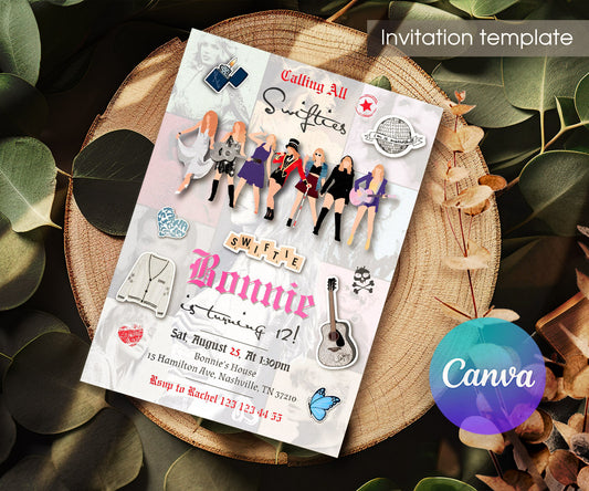 Taylor Swift Eras Tour customizable invitation template | Share or Print | girl | QG811