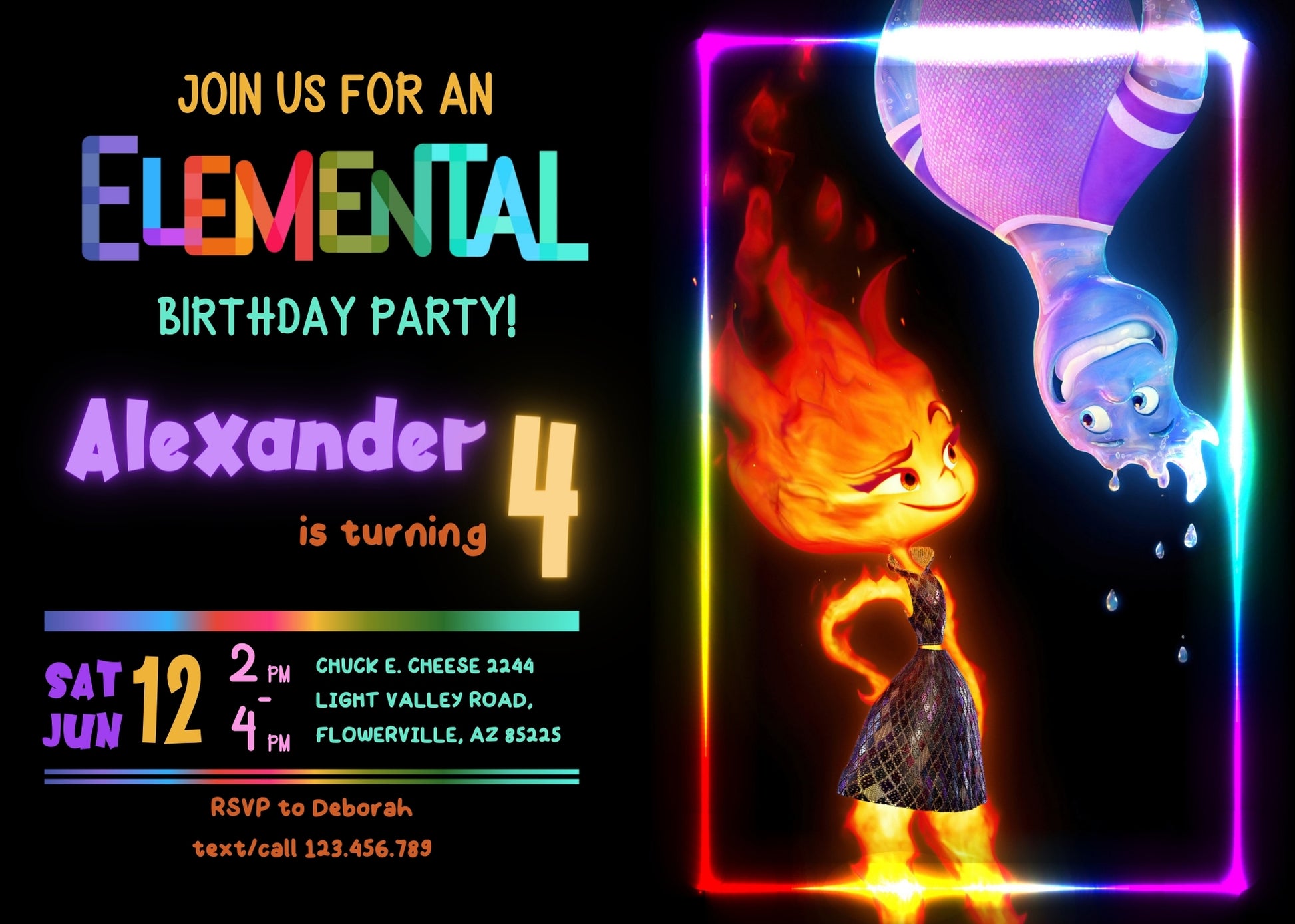 Elemental customizable invitation template | Share or Print | OJ108
