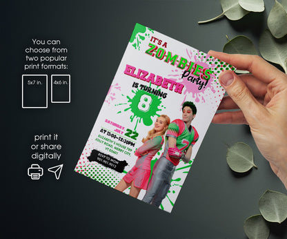 Zombies 3 Halloween customizable invitation template | Share or Print | XM807