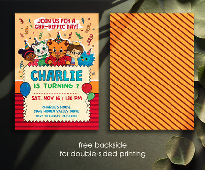 Daniel Tiger's Neighborhood customizable invitation template | Share or Print | RV628