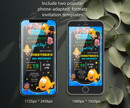 Bubble Guppies customizable invitation template | Share or Print | EJ196