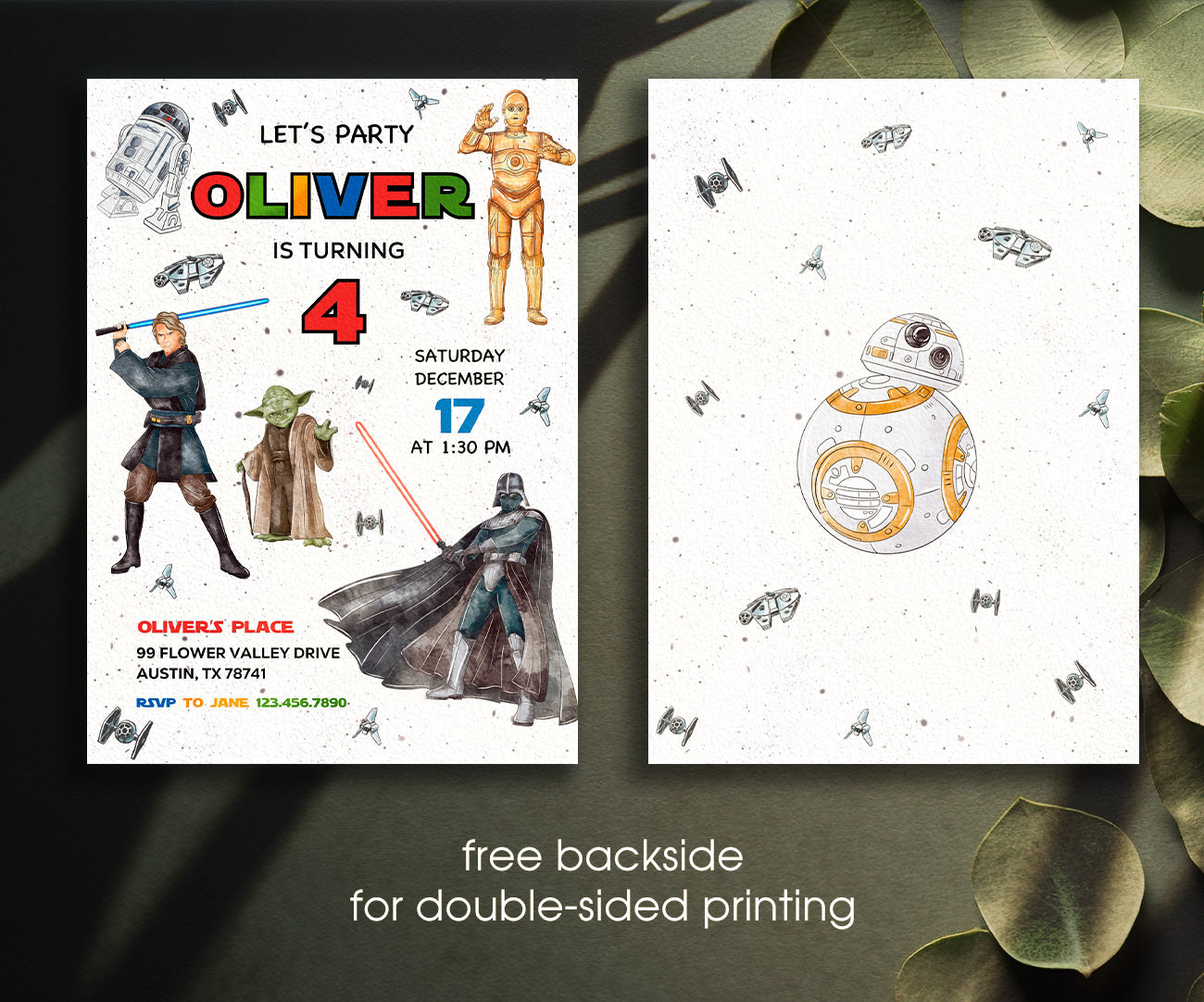Star Wars Darth Vader customizable invitation template | Share or Print | boy | ZT379