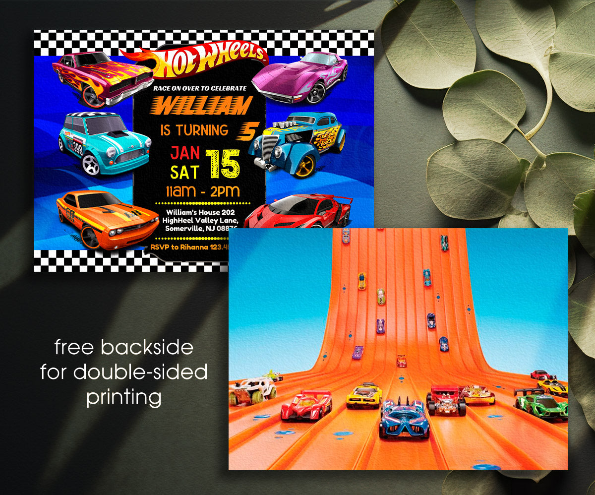 Hot Wheels Racing customizable invitation template | Share or Print | boy | YB434