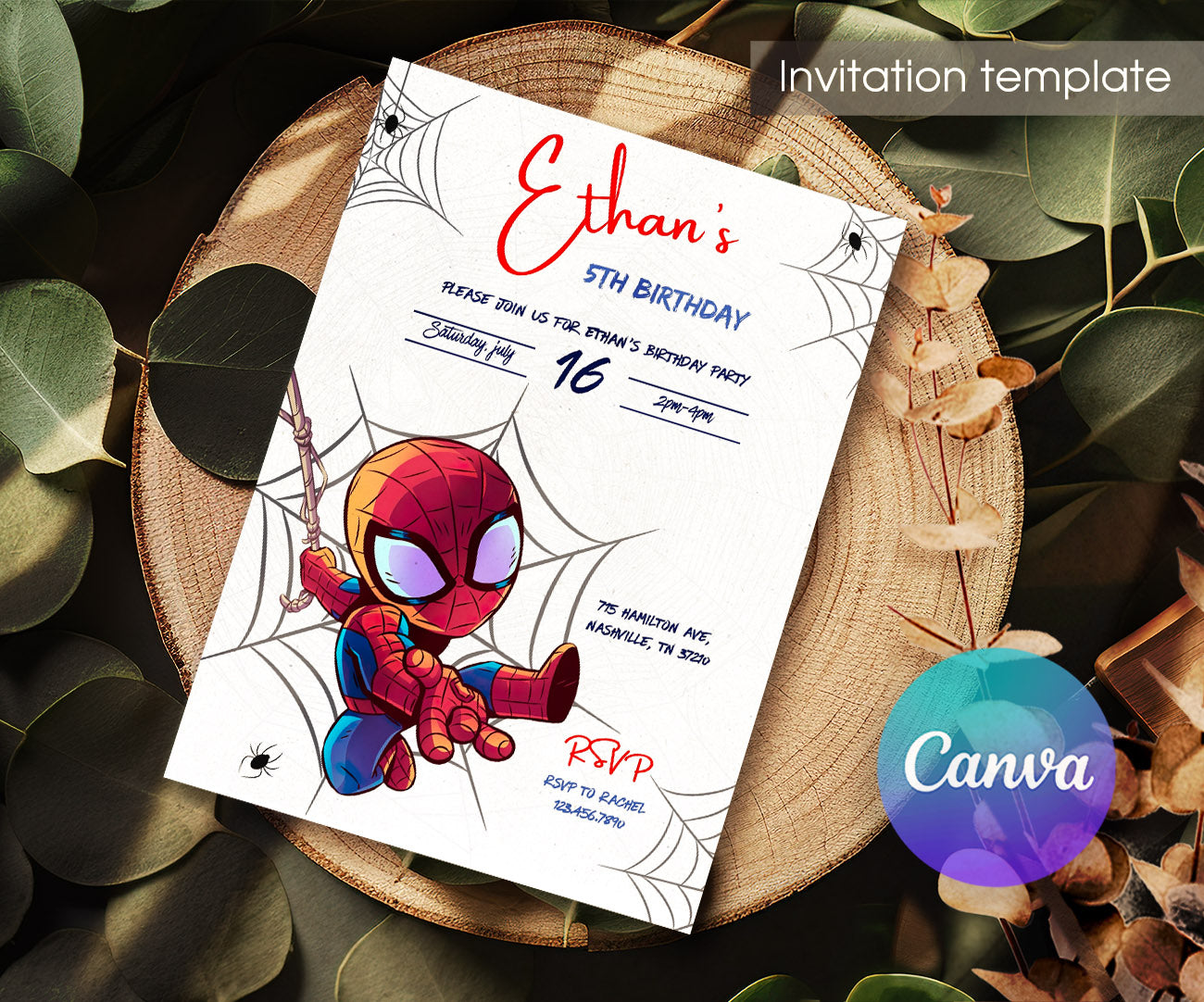 Spidey and His Amazing Friends customizable invitation template | Share or Print | boy | YP947