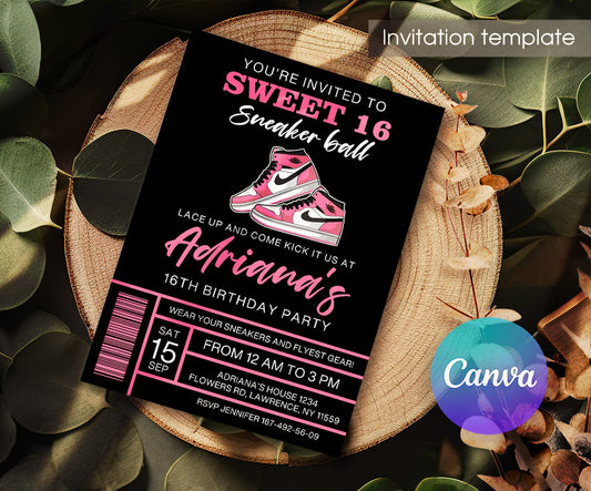 Sneaker Ball Air Jordan Nike customizable invitation template | Share or Print | MH256