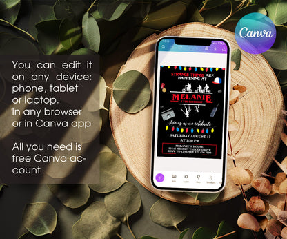Stranger Things customizable invitation template | Share or Print | KN407