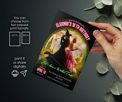Wicked Musical Movie customizable invitation template | Share or Print | PH958