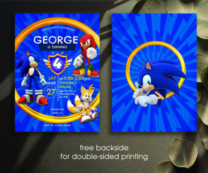 Sonic the Hedgehog customizable invitation template | Share or Print | SB535