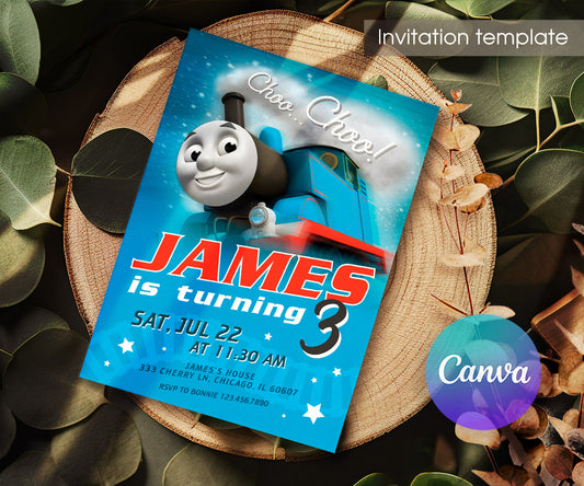 Thomas Train & Friends customizable invitation template | Share or Print | WL095