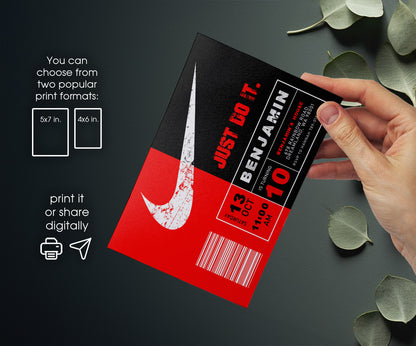 Sneaker Ball Air Jordan Nike customizable invitation template | Share or Print | RQ857